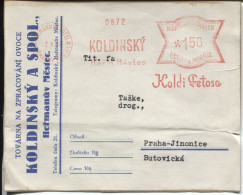 Böhmen Und Mähren Absenderfreistempel Hermannstädtel Drucksache 1.50 K. Koldinsky 12.6.43 - Cartas & Documentos