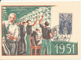 France Carte Postale Journee Du Timbre Versailles 10-3-1951 - Stamp's Day