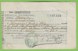 Badajoz - Cédula Personal - Banco - Extremadura - Portugal - España - Cheques & Traverler's Cheques