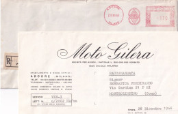 Busta Con  Affrancatura Meccanica Rossa EMA  GILERA MOTO Con Foglio Interno - 1946-60: Storia Postale