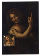 GIBRALTAR (2019). 500th Anniversary Leonardo Da Vinci - Carte Maximum Card - St. John The Baptist, Saint Jean Baptiste - Gibraltar