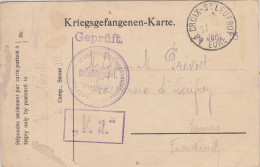 Carte Allemande En Franchise Pour Prisonnier Français, Camp De SENNE (Westphalie), écrite 21.5.15, Texte AR Colis - WW I