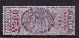 GB  QV  Fiscals / Revenues Foreign Bill £2/-  Lilac -  Good Used. Perf 14 Barefoot 66. - Fiscales