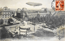 CPA. [75] > TOUT PARIS > N° 633 Bis - Dirigeable "République" Au Dessus De La Place De La Rép - (IIIe Arrt.) - 1909 -TBE - Paris (03)