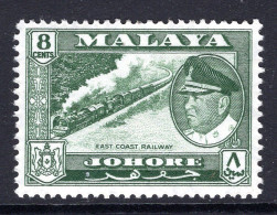 Malaysian States - Johore - 1960 Pictorials - 8c East Coast Railway HM (SG 159) - Johore