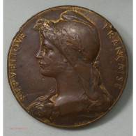 Médaille Uniface République Française Par O. Roty - Profesionales/De Sociedad