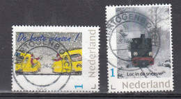 Nederland Persoonlijke Zegels: Treinen, Train, De Beste Wensen En Loc In De Sneeuw, Gestempeld - Used Stamps