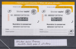 Sticker Courrier  Suivi Modèle 2022 Avec 2 Stickers Par Feuille - Documenten Van De Post