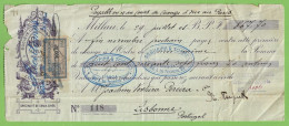 Paris - Millan - Letra - Bank - Lisboa - Portugal - France (danificado) - Cheques & Traverler's Cheques