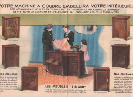 Vieux Papiers - Publicité   SINGER -1937 - ALGER - 1 Enveloppe Contenant 3 Publicités SINGER - Beaux Documents - Advertising