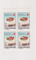 YUGOSLAVIA, 1987 7 Din Red Cross Charity Stamp  Imperforated Proof Bloc Of 4 MNH - Nuovi