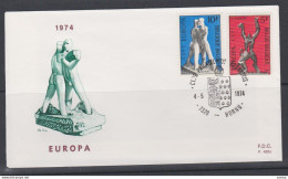 BELGIQUE / ENVELOPPE FDC 1974 - HORNU - Gebruikt