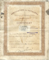 1930 CERTIFICAT DE TRAVAIL COMME 1er COMMIS DE CUISINE A "LES PALACES D'OSTENDE - KURSAAL" - Collections