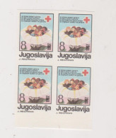 YUGOSLAVIA, 1987 8 Din Red Cross Charity Stamp  Imperforated Proof Bloc Of 4 MNH - Nuovi