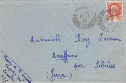 Enveloppe Lucienne Roy à MAUFFANS (Jura) - Envoi De Lagarde à Chapaize - Lettre à L'intérieur - Cachet Poste 1943 - Andere & Zonder Classificatie