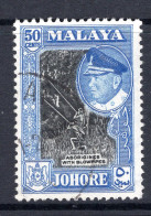 Malaysian States - Johore - 1960 Pictorials - 50c Aborigines With Blowpipes Used (SG 162) - Johore