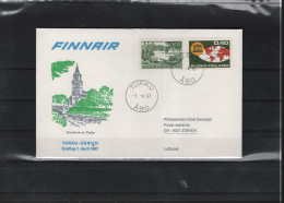 Schweiz Luftpost FFC  Finair 1.4.1967 Turku - Zürich - First Flight Covers