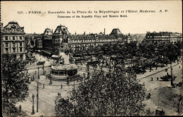CPA Paris III, Place De La République, Hotel Moderne - Andere & Zonder Classificatie