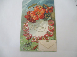 CARTE A SYSTEME MIGNONETTE GAUFRRE AFFECTION - Cartoline Con Meccanismi