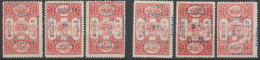 CILICIE - 1920 - YVERT N°78+78e+78d+79+79g+79h VARIETES DOUBLE SURCHARGE / RENVERSEE ... (*) SANS GOMME - COTE = 300 EUR - Unused Stamps