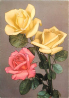 Fleurs - Roses - Illustration - Carte Dentelée - CPSM Grand Format - Carte Neuve - Voir Scans Recto-Verso - Bloemen