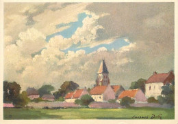 Art - Peinture - Jacques Bille - Vue Générale D'un Village - CPM - Carte Neuve - Voir Scans Recto-Verso - Peintures & Tableaux