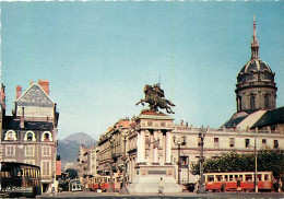 63 - Clermont Ferrand - Statue De Vercingétorix Sur La Place De Jaude - La Rue Blatin Et Le Puy De Dôme - Tramway - Cart - Clermont Ferrand