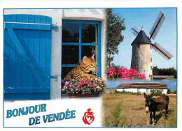 Animaux - Chats - Vendée - Anes - Moulin à Vent - CPM - Voir Scans Recto-Verso - Gatos