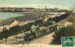 17 - Royan - La Plage Prise Du Family Hotel - Animée - Petit Train Touristique - Colorisée - CPA - Voir Scans Recto-Vers - Royan