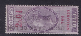 GB  QV  Fiscals / Revenues Foreign Bill 2/-  Lilac And Red -  Good Used. Perf 14 Barefoot 57. - Fiscali