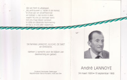 André Lannoye-Huyghe, Zeebrugge 1929; Brugge 1993. Foto - Overlijden