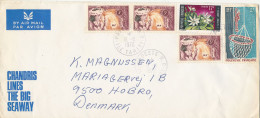 French Polynesia Cover Sent To Denmark 16-6-1972 Topic Stamps - Lettres & Documents