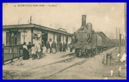 * BLONVILLE SUR MER * LA GARE - TRAIN - ANIMEE - VOYAGEURS - 4 - PHOTO BOURY - EDIT. BADULPHE - 1915 - ETAT !!! - Andere & Zonder Classificatie