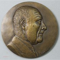 Médaille En Souvenir à Louis Pradel, Maire De Lyon 1957-1976 Signé P.PENIN - Profesionales/De Sociedad