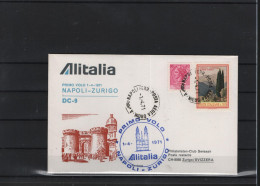 Schweiz Luftpost FFC  Alitalia 1.4.1971 Neapel - Zürich - Eerste Vluchten
