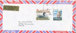 Canada Air Mail Cover Sent To Denmark 19-3-1999 Topic Stamps - Airmail