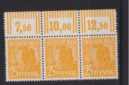 Un Bloc  3 Timbres  25 Pf   DZ  N°  952   **   Allemagne   Occupation Alliée   Zone Interalliée AAS   Deutsche Post - Mint