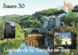 30 SAUVE - Capitale De La Fourche En Bois - Carte Géo Du Gard - Cpm - Vierge - - Otros & Sin Clasificación