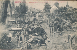 SEMPS 1914. LES CARABINIERS MITRAILLENT  , AUX AVANT POSTES - Guerra 1914-18