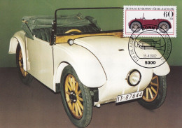 Germania Cartolina Maximum Con Tematica Auto D'epoca BENZ-PATENT MOTORWAGEN - Coches