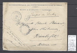 Indochine - Lettre Yenbay - 1904 - BOITE MOBILE - Troupes Du Tonkin - Messageries Fluviales - Storia Postale