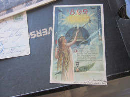 Old Litho Postcards Angels Bell 1899 1900 - Engel