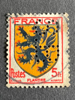 FRANCE S N° 602 Armoirie 1944 S.B 21 Indice 3 Perforé Perforés Perfins Perfin Superbe !! - Altri & Non Classificati