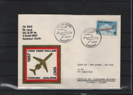 Schweiz Luftpost FFC  THY 3.9.1967 Istanbul - Zürich - Eerste Vluchten