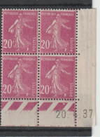 Semeuse 190* - Coin Daté Du 20/04/1937 De Galvano BX De BW + BX - Unused Stamps