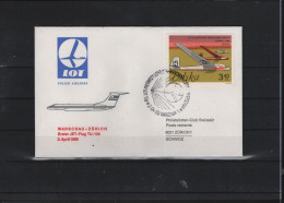 Schweiz Luftpost FFC  LOT 2.4.1969 Warschau - Zürich - First Flight Covers