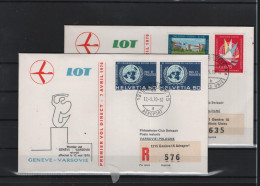 Schweiz Luftpost FFC  LOT 12.5.1970 Genf - Warschau Vv - Premiers Vols