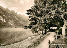 13956223 Murg_Quarten_Walensee_SG Uferpromenade Blick Gegen Churfirsten - Sonstige & Ohne Zuordnung