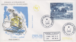 Enveloppe  FDC  1er  Jour    T.A.A.F    Raid   DOME  C    1996 - FDC