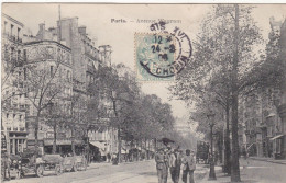 75. PARIS 17ème. CPA; AVENUE DE WAGRAM. ANIMATION. COMMERCES. ATTELAGES.. ANNEE 1906 +TEXTE - Paris (17)